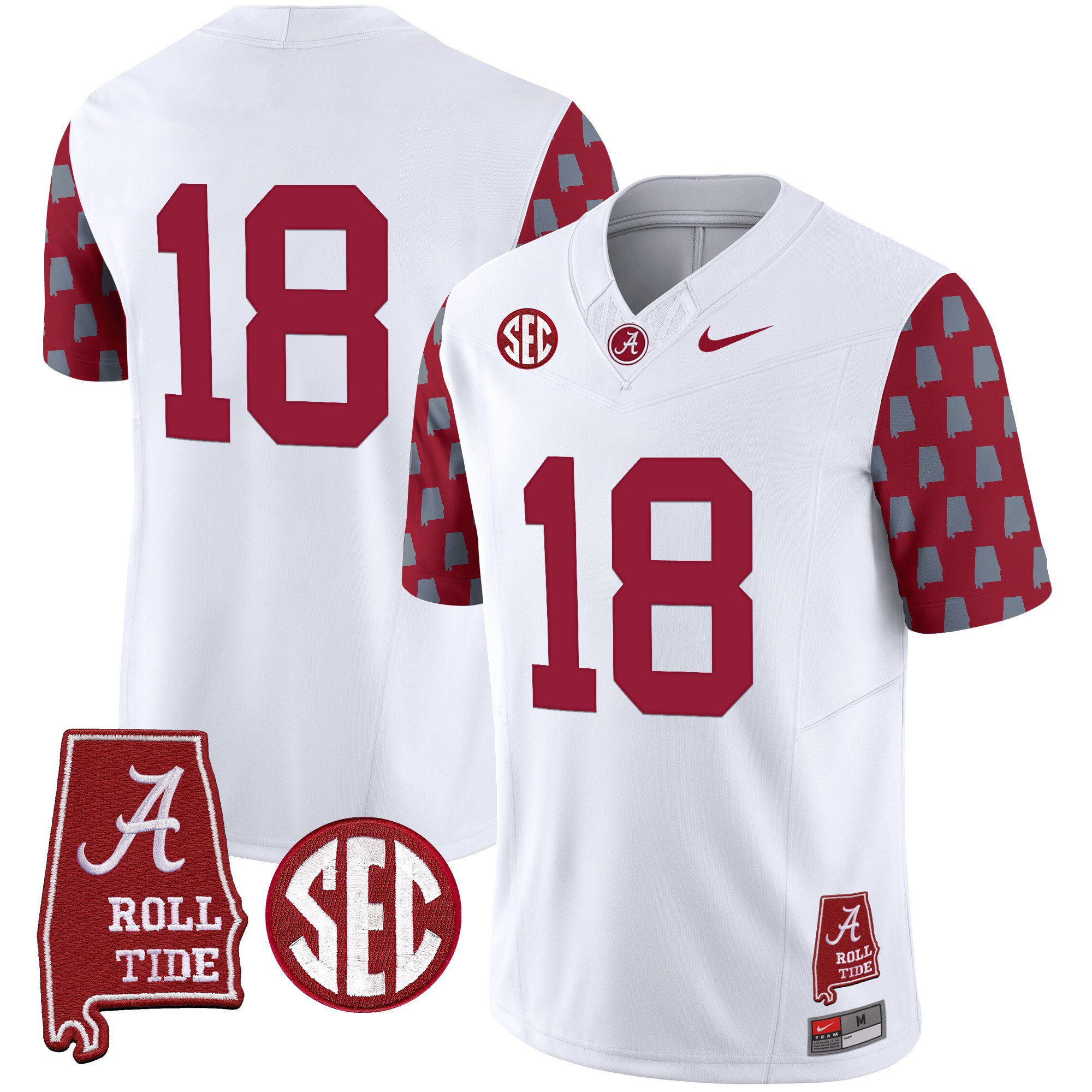 Men Alabama Crimson Tide #18 No Name White Vapor Limited 2024 Nike NCAA Jersey style 1->indianapolis colts->NFL Jersey